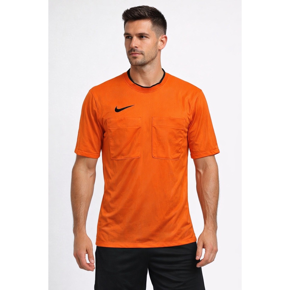Nike Dri-FIT Soccer Referee Jersey Mens Small Orange DH8024-819 Slim Fit